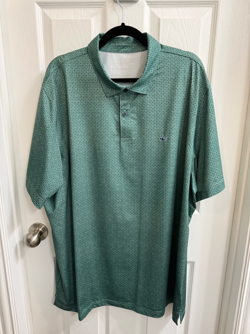 Vineyard Vines Performance Green Micro-Pattern Polo Shirt